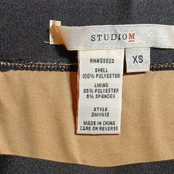 STUDIO M Vintage Elegant Black Chevron Knit Lace Mini Skirt XS - EUC - Picture 5 of 6